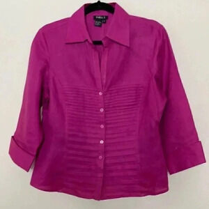 SARA I. Large 100% linen blouse New